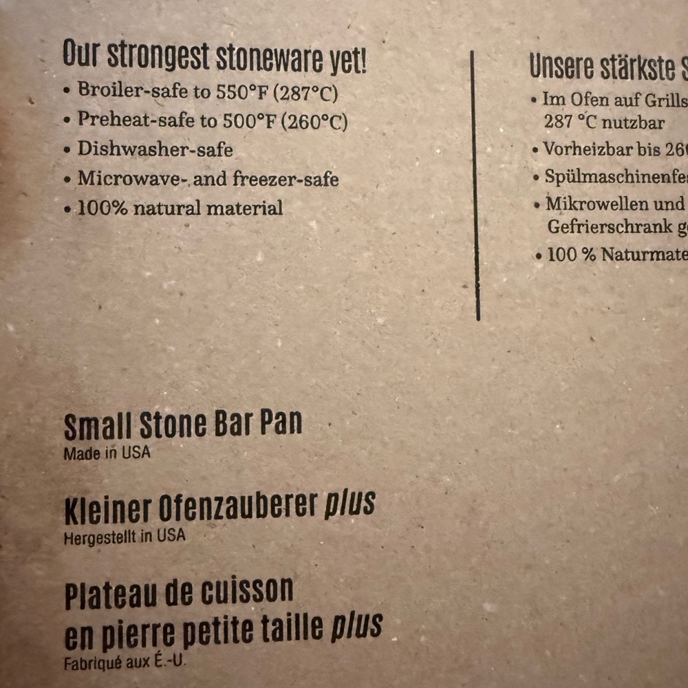 NEW IN BOX Pampered Chef Small Stone Bar Pan - Picture 3 of 5
